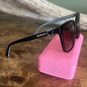 Love Moschino Black Sunglasses with Teal Accents